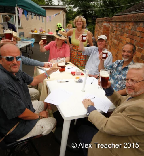 Moorlinch Summer Fete 2015 Home-brewed beer competition judging