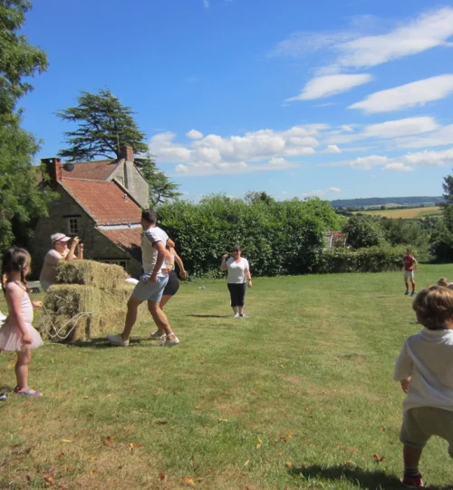 child racing in ron and fionas field